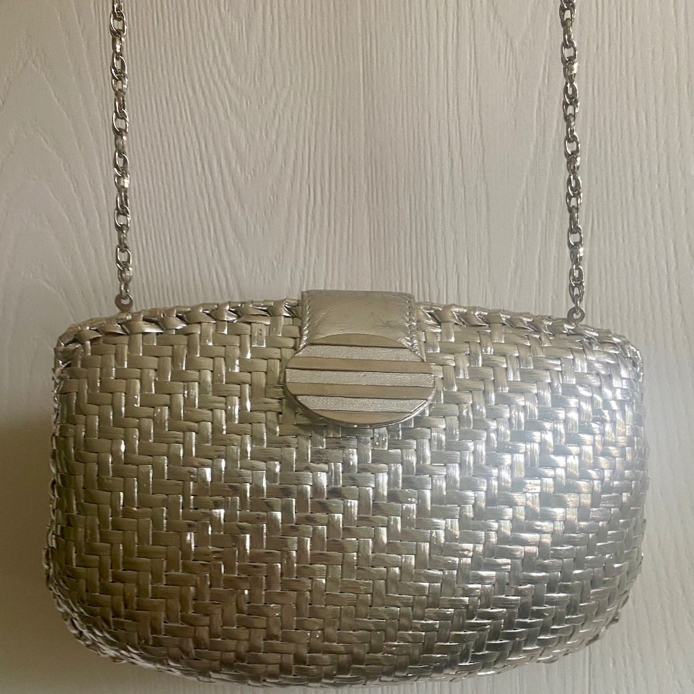 Rodo Italy vintage silver woven crossbody